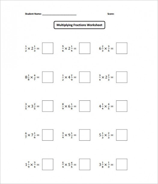 Equivalent Fractions Using Cross Multiplication Worksheet
