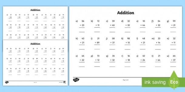 Addition Plus Ten Worksheets