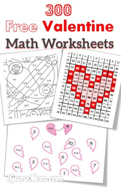 300 Free Valentine Math Worksheets For Kids