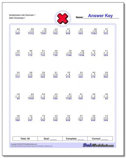 844 Free Multiplication Worksheets For Third  Fourth And Fifth Grade