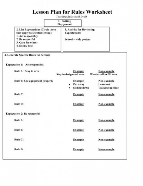 Activity 15  Lesson Plan For Rules Worksheet