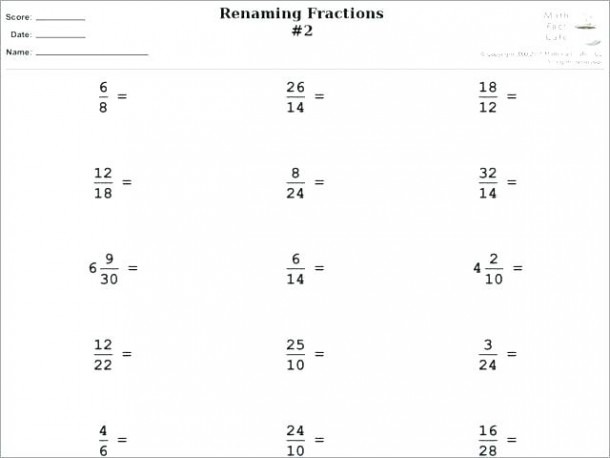 Fifth Grade Fractions Worksheets With Answer