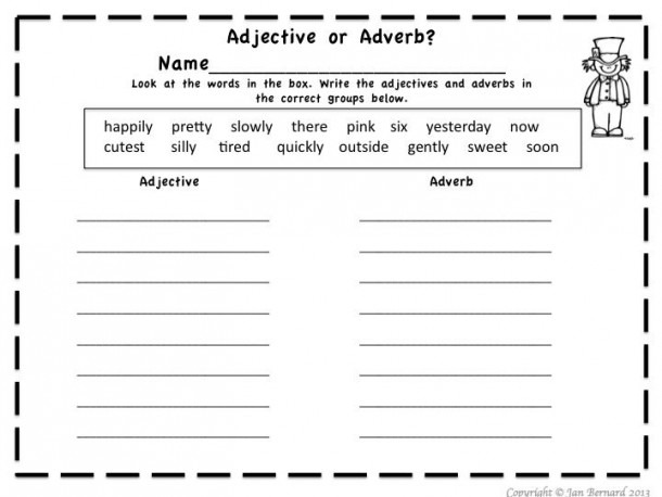 Adjectives And Adverbs Exercises Worksheet