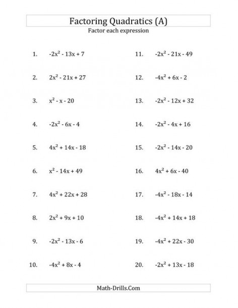 Algebra Worksheets Year 11