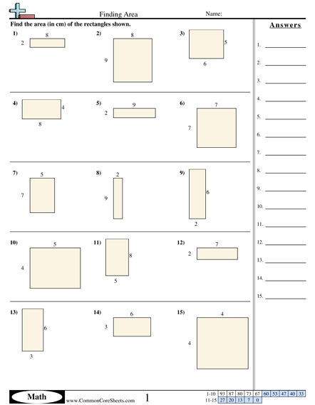 Area   Perimeter Worksheets