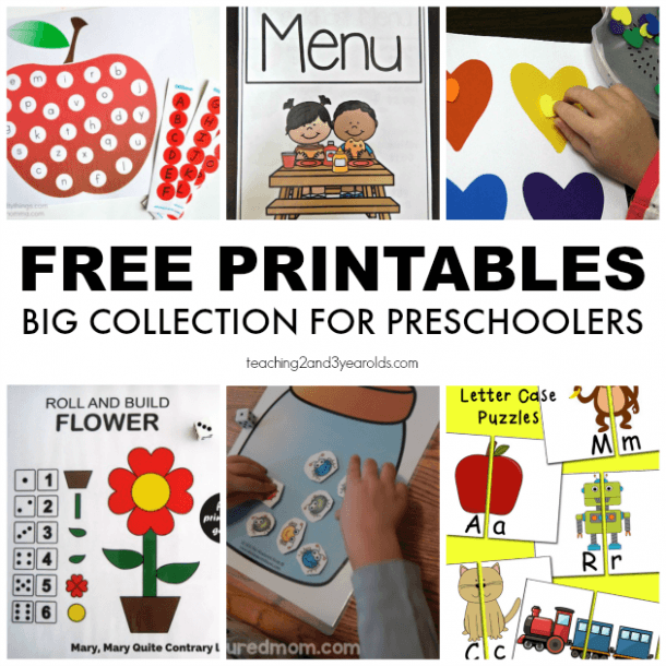 Big Collection Of Free Preschool Printables For School And Home