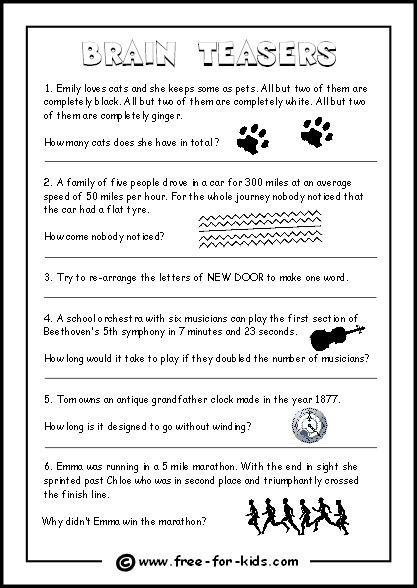 Brain Teasers For Kids With Answers