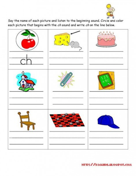 Ch  Words Worksheet For Kindergarten Students   Kindergarten