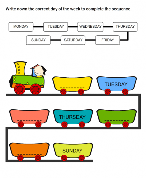 Days Of The Week Worksheets For Kids