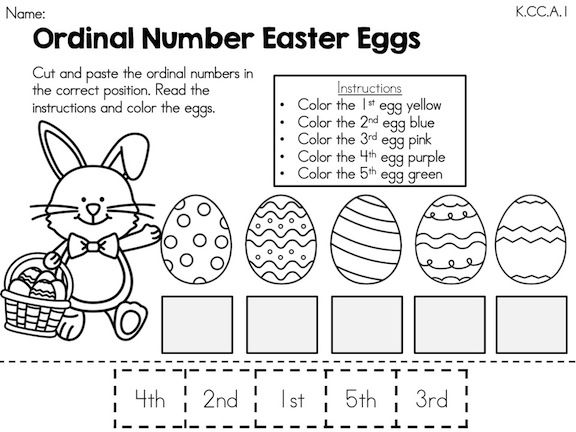 Easter Math Worksheets  Kindergarten