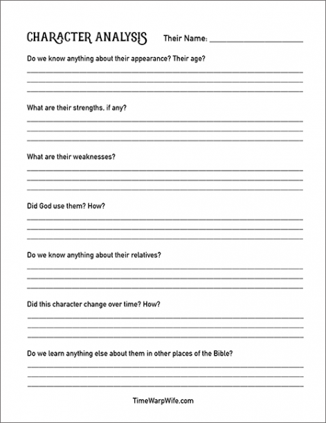 Bible Character Study Worksheets