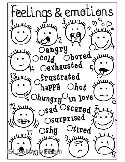 Feelings Worksheets For 2nd Graders