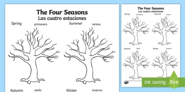 Four Seasons Tree Worksheet   Worksheet English Spanish