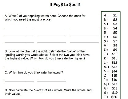 Fourth Grade Worksheets For Fun Spelling Practice