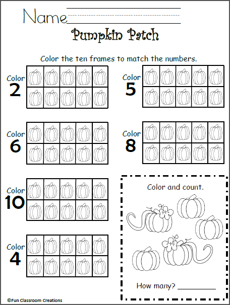 Free 10 Frames Math Worksheet