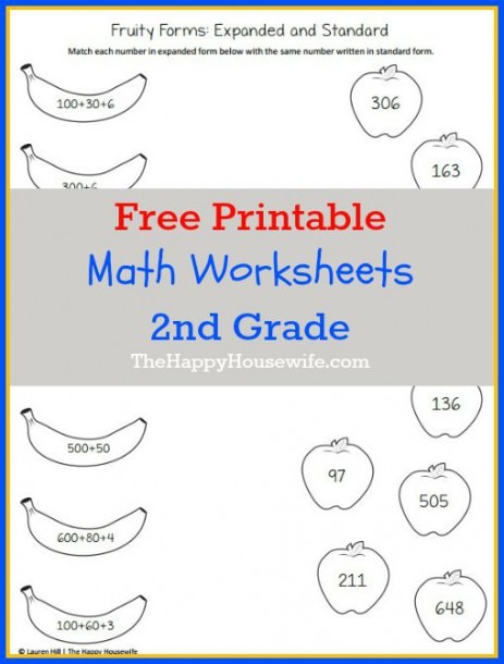 Free 2nd Grade Math Worksheets