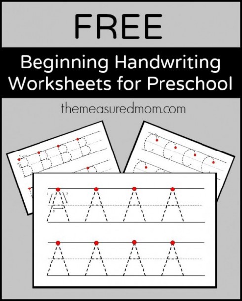Free Beginning Handwriting Worksheets For Preschool