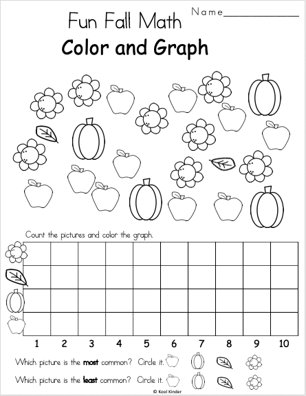 Free Fall Kindergarten Math Worksheet