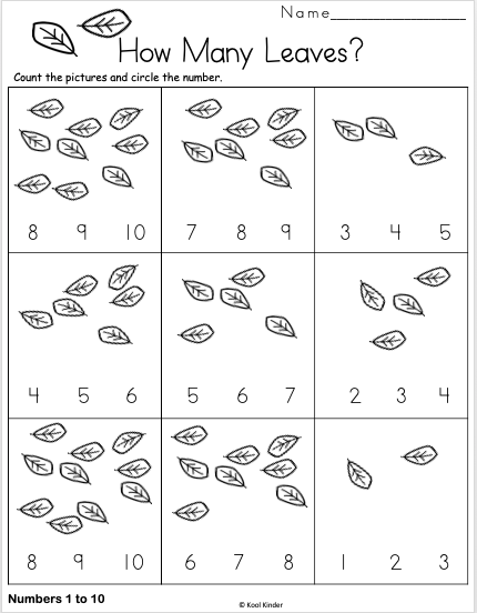 Worksheets Counting 1 10