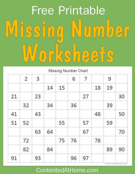 Free Math Printables  Missing Number Worksheets