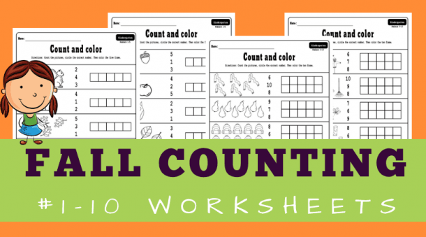Free Printable Fall Counting Worksheets 1