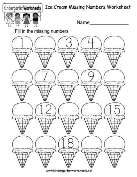 Free Printable Ice Cream Missing Numbers 1