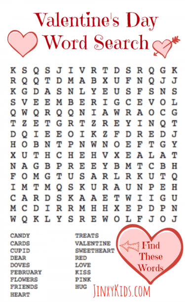 Free Printable Valentine S Day Word Search Puzzle