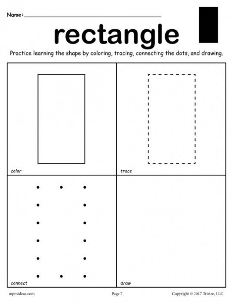 Free Rectangle Shape Worksheet  Color  Trace  Connect    Draw