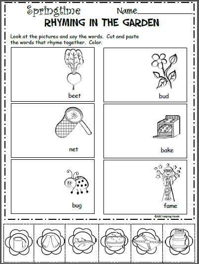 Free Spring Rhyme Worksheet