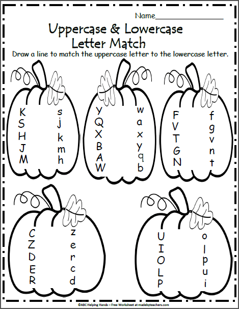 Harvest Time Letter Matching Worksheet