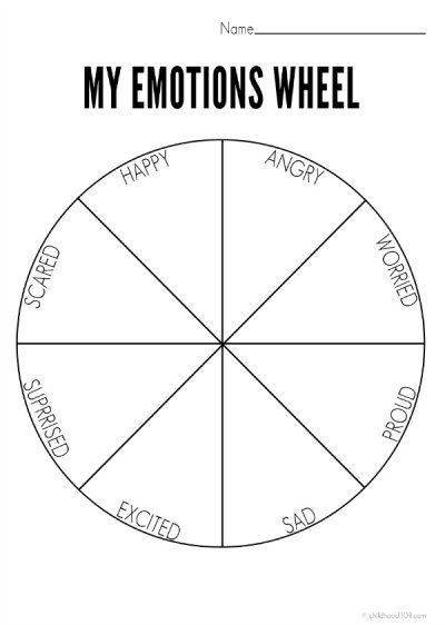 Helping Children Manage Big Emotions  My Emotions Wheel Printable