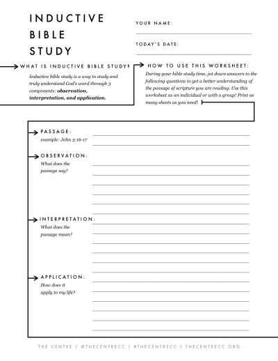 Inductive Bible Study Sheet     The Binder Project