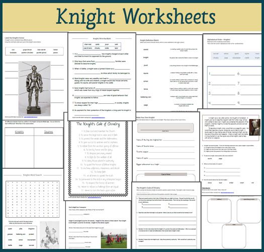 Knight Worksheet Packet For 1st