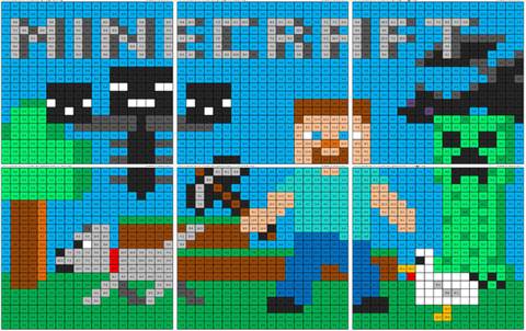 Minecraft Subtraction Mural