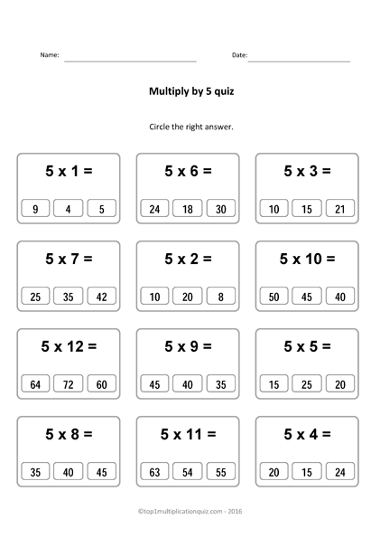 Multiply By 5