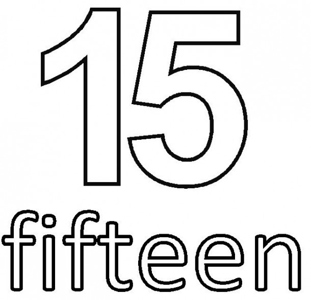 Number 15 Coloring Worksheets