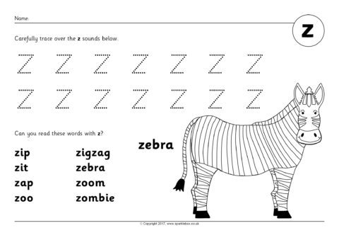 Phoneme Worksheets  Z  Sb12266