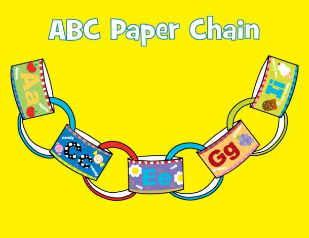 Printable  Abc Paper Chain Garland