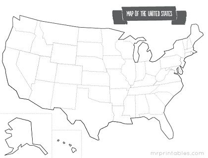 Printable Blank Map Of America