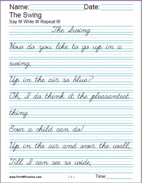 Printable Handwriting Worksheets     Manuscript And Cursive Worksheets