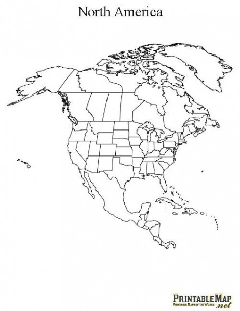 Printable Map Of North America Continent