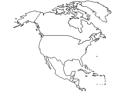 Printable Outline Of North America