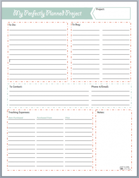 Project Planning Organizing Printable