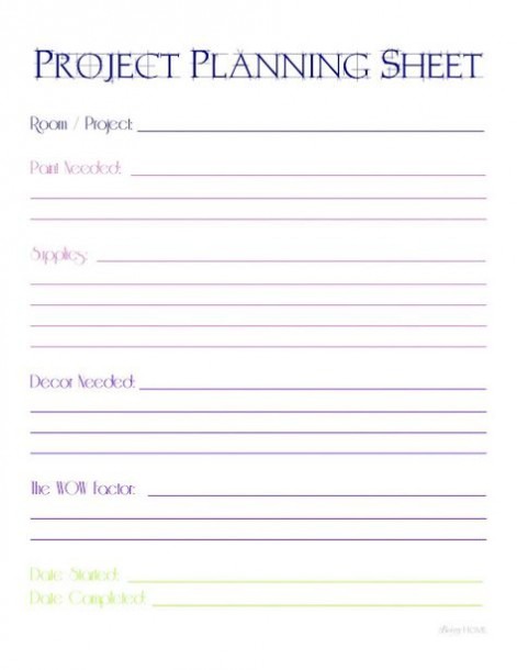 Project Planning Worksheet Printable