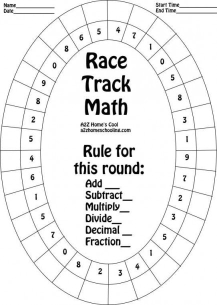 Race Track Math Board