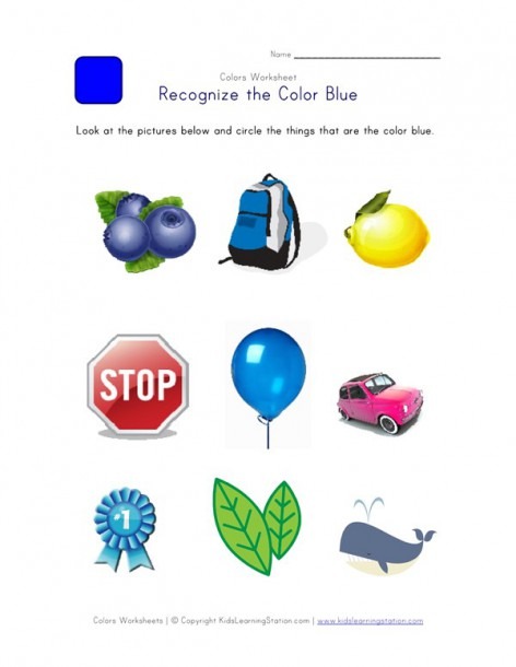 Recognize The Color Blue