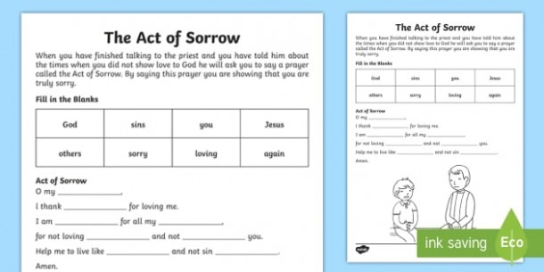 Roi Ni First Confession Act Of Sorrow Write Up Worksheet