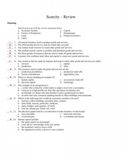 High School Worksheets With Answers