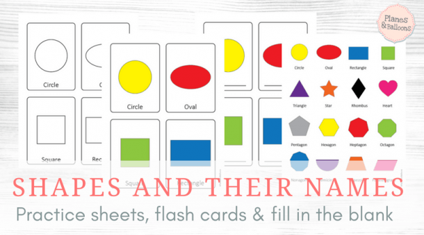 Shapes Images With Names Practice Sheets  Name  Write   Color