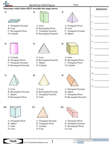 Shapes Worksheets